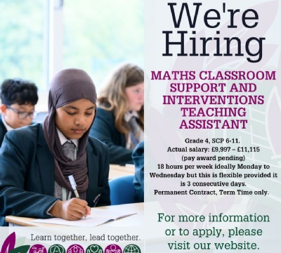 MATHS CLASSROOM SUPPORT AND INTERVENTIONS TEACHING ASSISTANT